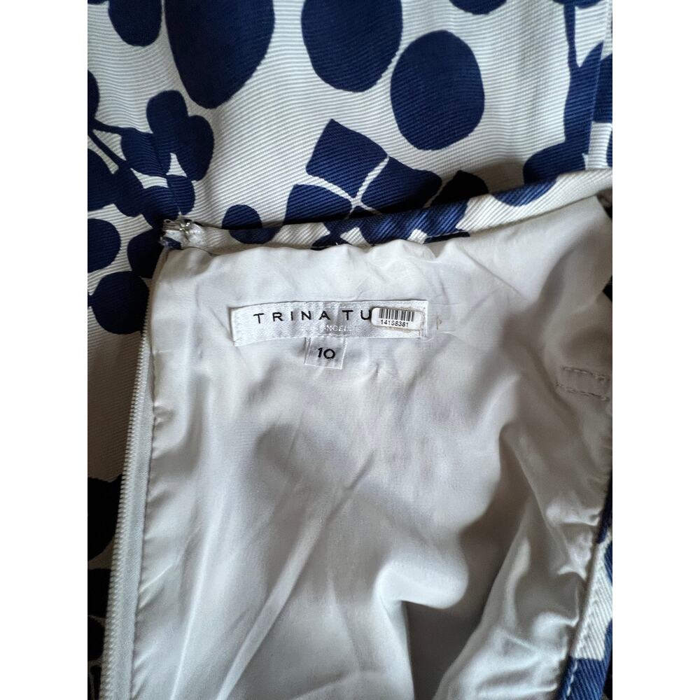 Trina Turk Encantader Blue White Sheath Dress 10 - Picture 11 of 13